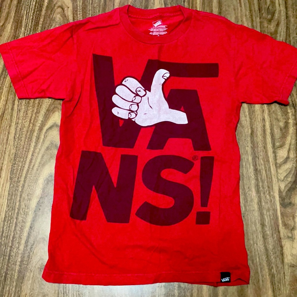 Vans men's small red t shirt